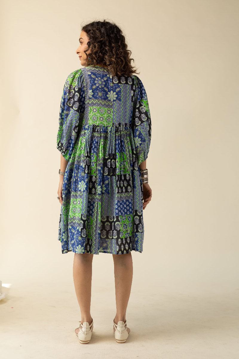 Image for Kusvaa Dr035 Vidya Cotton A Line Dress Side