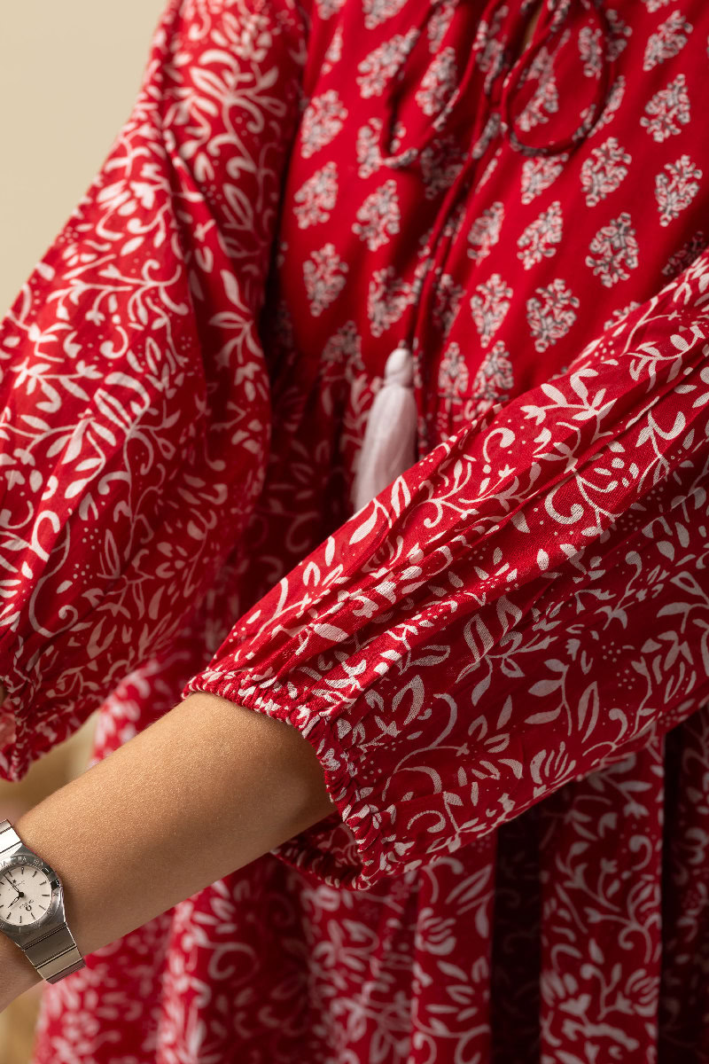 Image for Kusvaa Dr036 Nabya Cotton A Line Dress Closeup 2