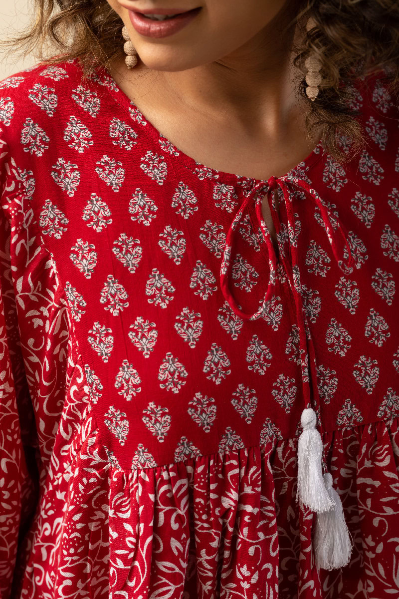 Image for Kusvaa Dr036 Nabya Cotton A Line Dress Closeup