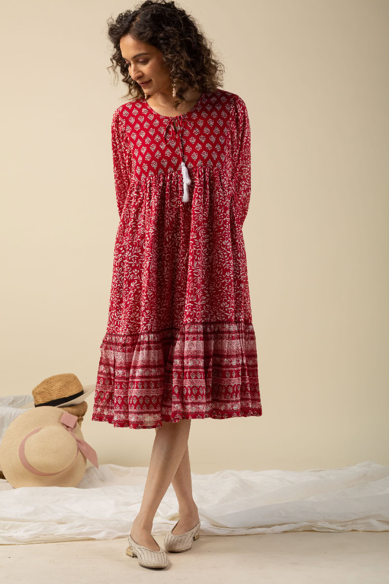 Image for Kusvaa Dr036 Nabya Cotton A Line Dress Front