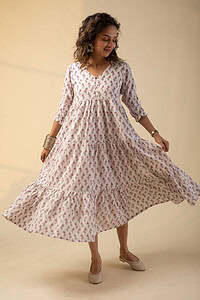 Image for Kusvaa Dr037 Diyasri Cotton A Line Dress Side