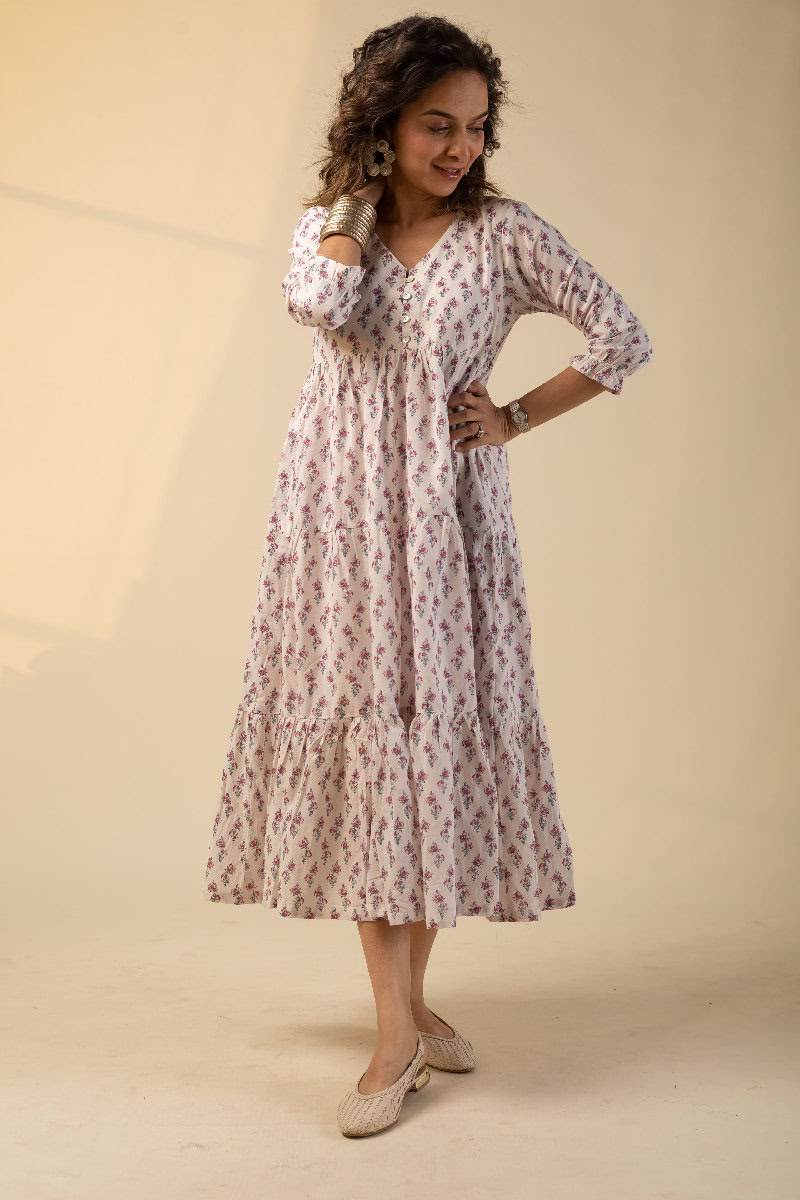 Image for Kusvaa Dr037 Diyasri Cotton A Line Dress Sleeves