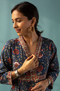 Image for Kusvaa Dr039 Prajkta Handblock Cotton A Line Dress Featured