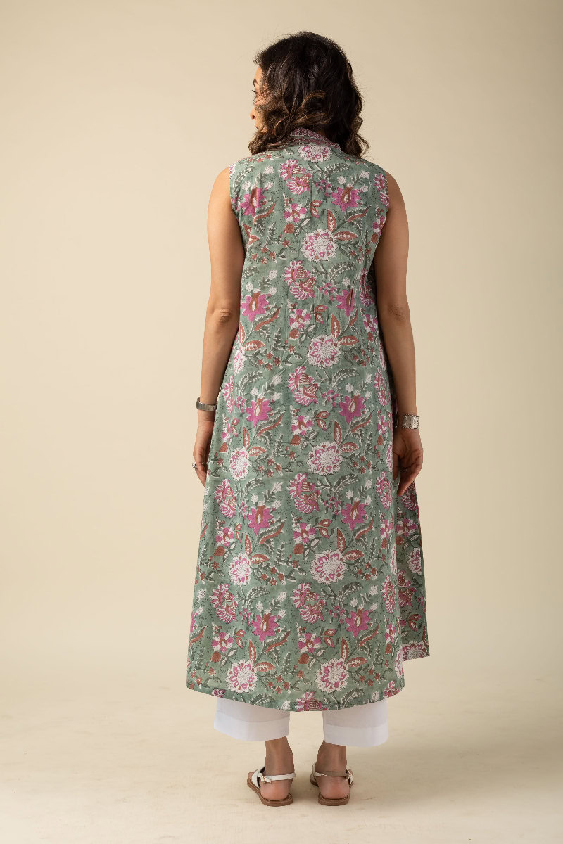 Image for Kusvaa Dr041 Jesika Handblock Cotton Tunic Back