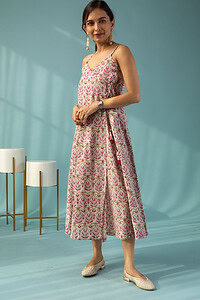 Image for Kusvaa Dr042 Kanishka Handblock Cotton Dress Featured