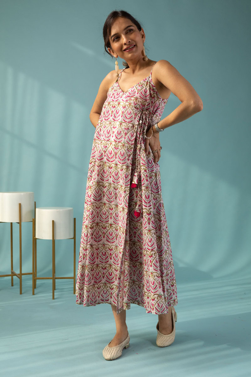 Image for Kusvaa Dr042 Kanishka Handblock Cotton Dress Front