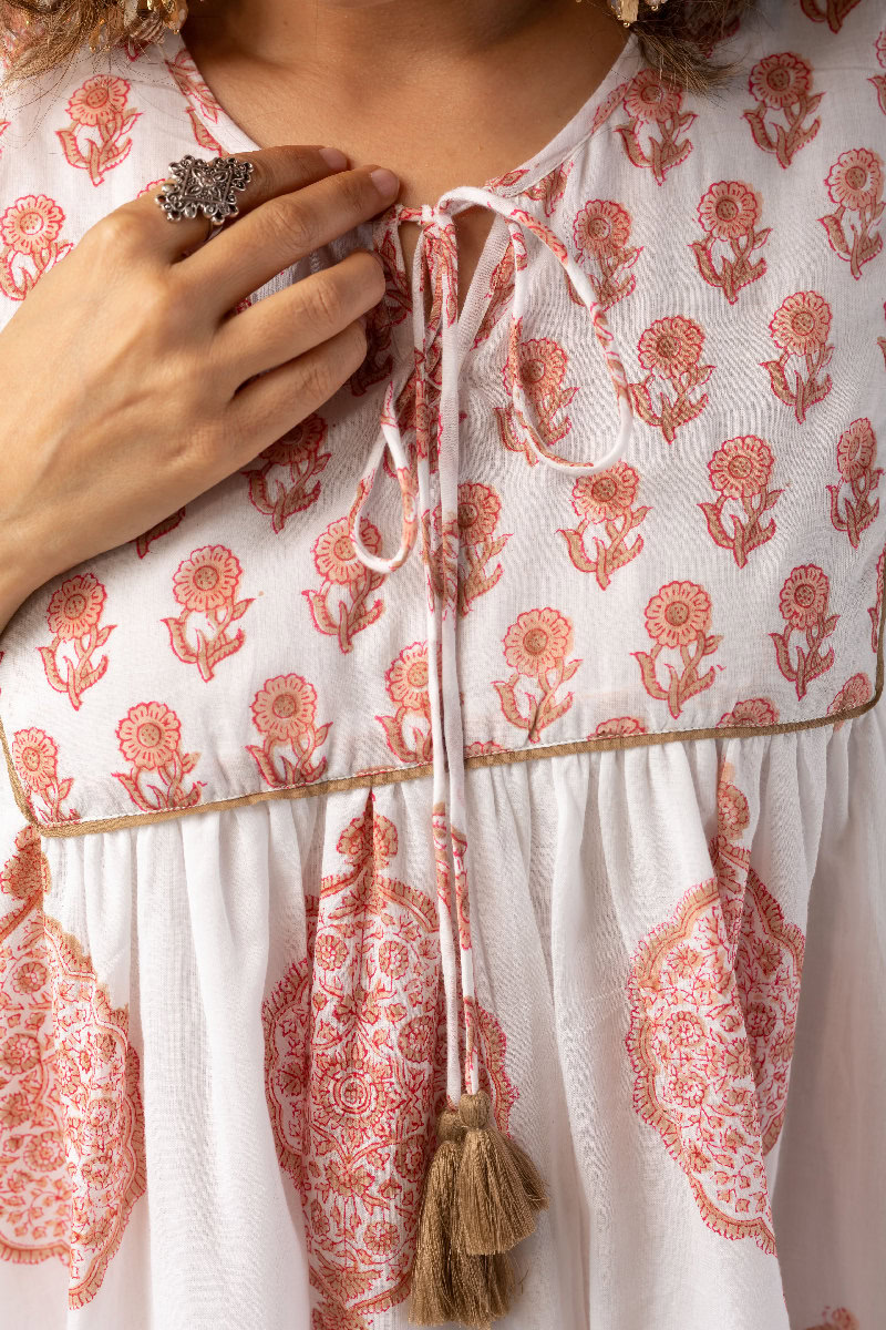 Image for Kusvaa Dr043 Tanirika Cotton A Line Dress Closeup 2
