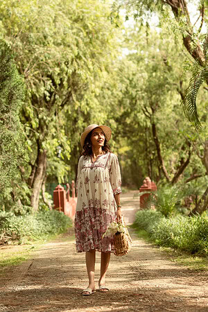 Image for Kusvaa Dr044 Grisha Cotton A Line Dress Sleeves