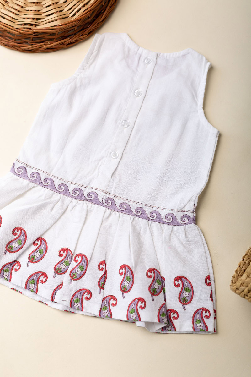 Image for Kusvaa Grw066 Aadisri Cotton Girls Frock Closeup 2