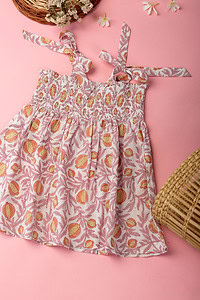 Image for Kusvaa Grw070 Pari Cotton Girls Frock Closeup