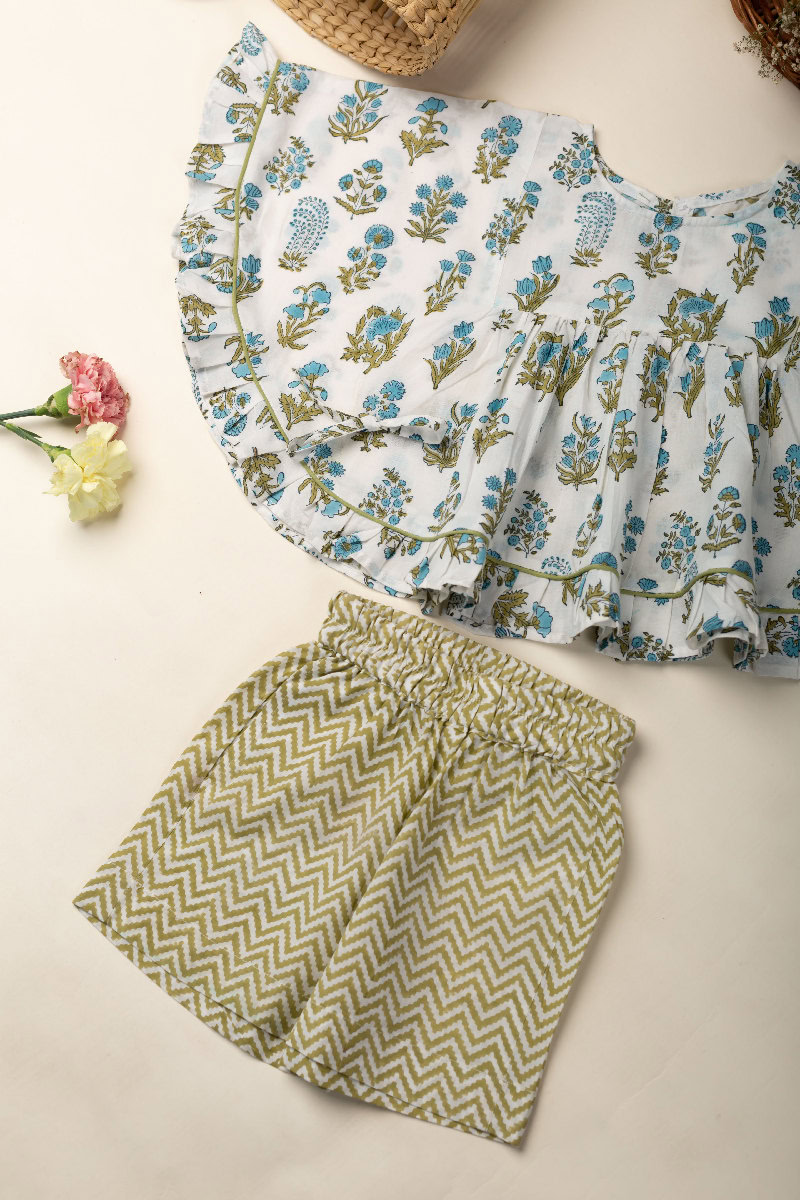 Image for Kusvaa Grw072 Misti Cotton Girl's Top Pant Set Closeup