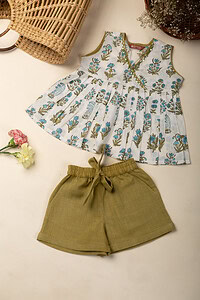 Image for Kusvaa Grw073 Mythili Cotton Girl's Top Short Set Featured