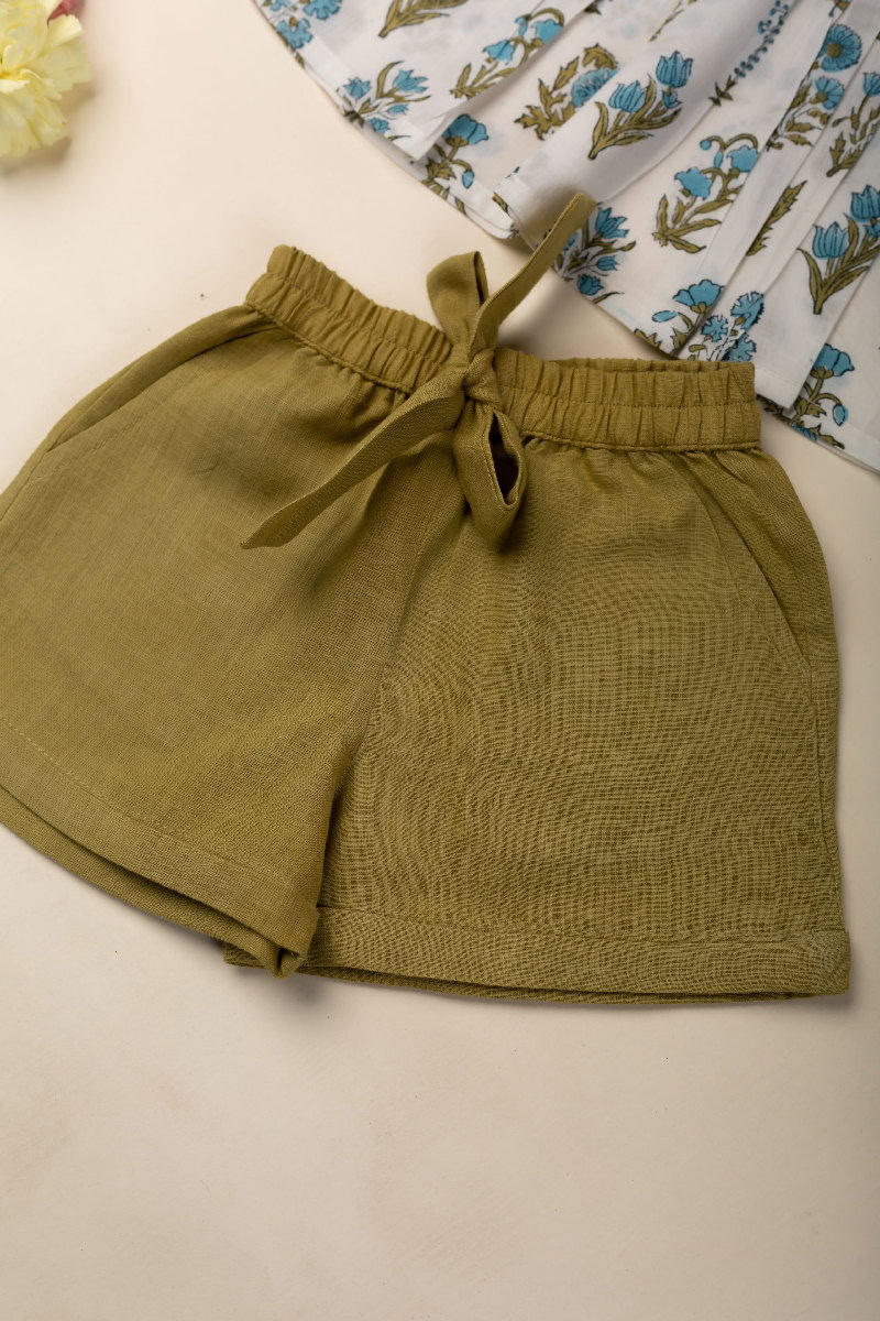 Image for Kusvaa Grw073 Mythili Cotton Girl's Top Short Set Side