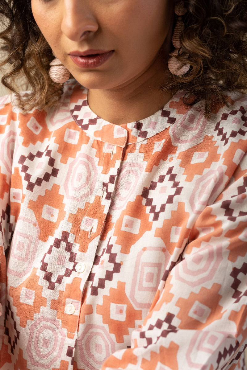 Image for Kusvaa Shk024 Helly Cotton Short Kurti Closeup