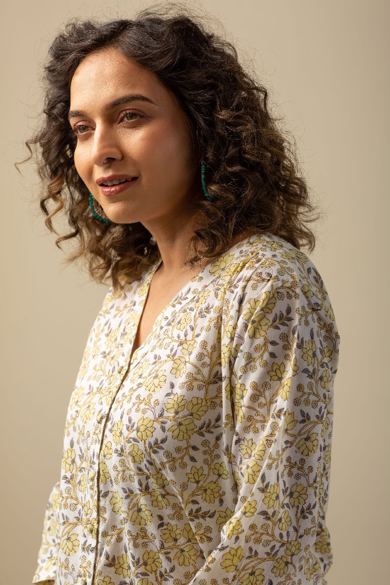Image for Kusvaa Shk025 Pranavi Cotton Short Kurti Closeup New