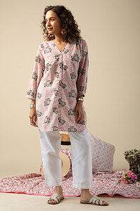 Image for Kusvaa Shk026 Jiya Cotton Short Kurti Sleeves