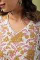 Image for Kusvaa Wkr148 Kartika Cotton Blockprint Kurta Closeup