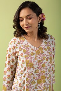 Image for Kusvaa Wkr148 Kartika Cotton Blockprint Kurta Featured