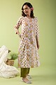 Image for Kusvaa Wkr148 Kartika Cotton Blockprint Kurta Neck