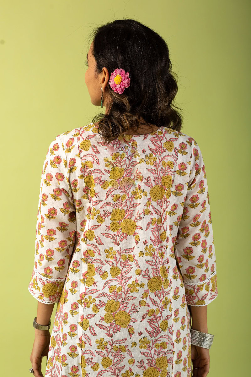 Image for Kusvaa Wkr148 Kartika Cotton Blockprint Kurta Pattern