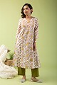 Image for Kusvaa Wkr148 Kartika Cotton Blockprint Kurta Sleeves
