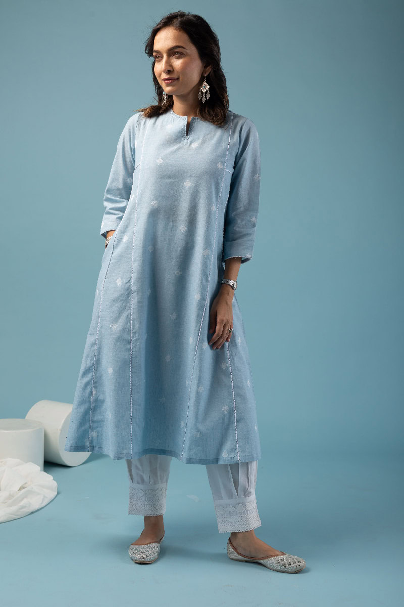 Image for Kusvaa Wkr151 Saina Handloom Cotton Kurta Neck