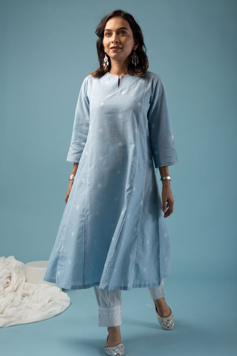 Image for Kusvaa Wkr151 Saina Handloom Cotton Kurta Sleeves