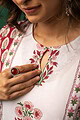 Image for Kusvaa Wkr152 Bhagya Handblock Cotton Kurta Closeup 2