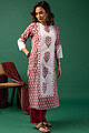 Image for Kusvaa Wkr152 Bhagya Handblock Cotton Kurta Side
