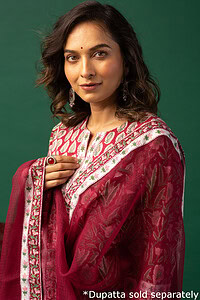 Image for Kusvaa Wkr153 Baishali Handblock Cotton Kurta Featured