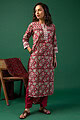 Image for Kusvaa Wkr153 Baishali Handblock Cotton Kurta Side