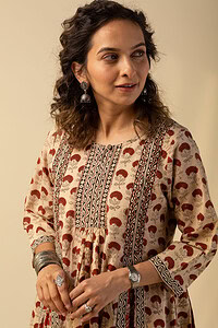 Image for Kusvaa Wkr154 Bina Handblock Cotton Kurta Featured