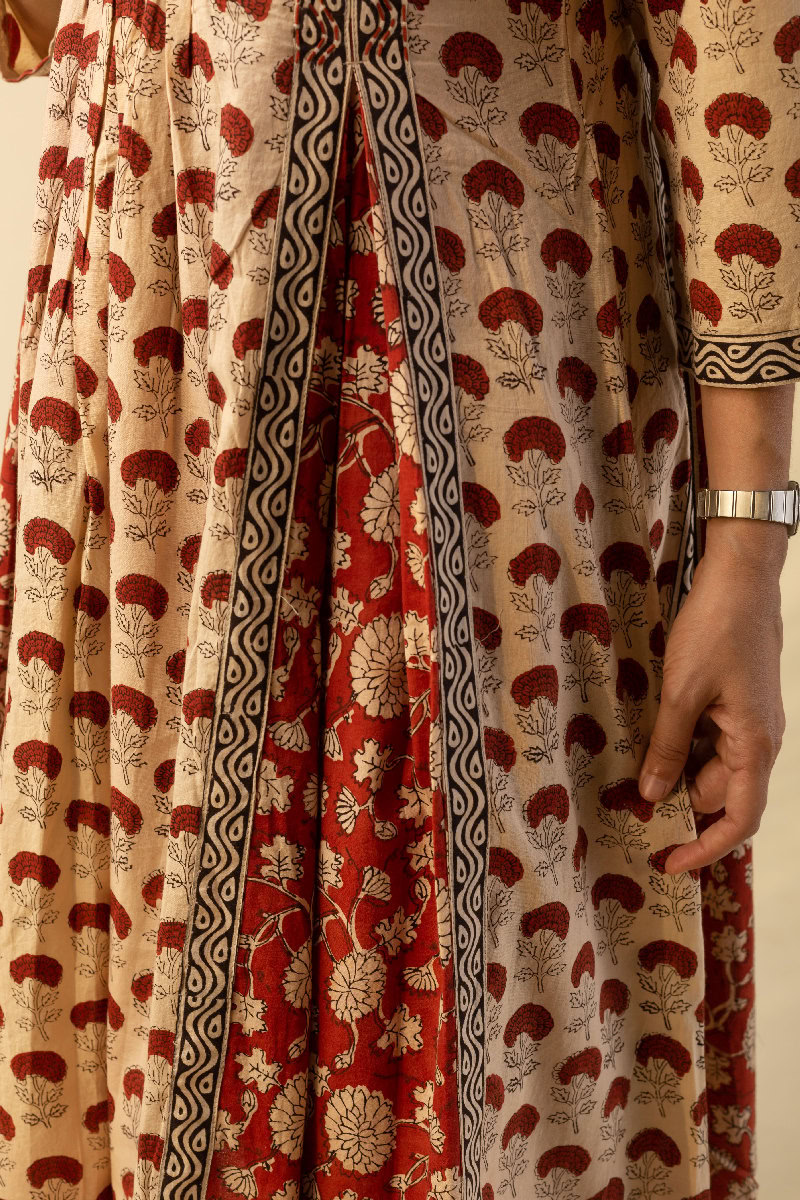 Image for Kusvaa Wkr154 Bina Handblock Cotton Kurta Pocket