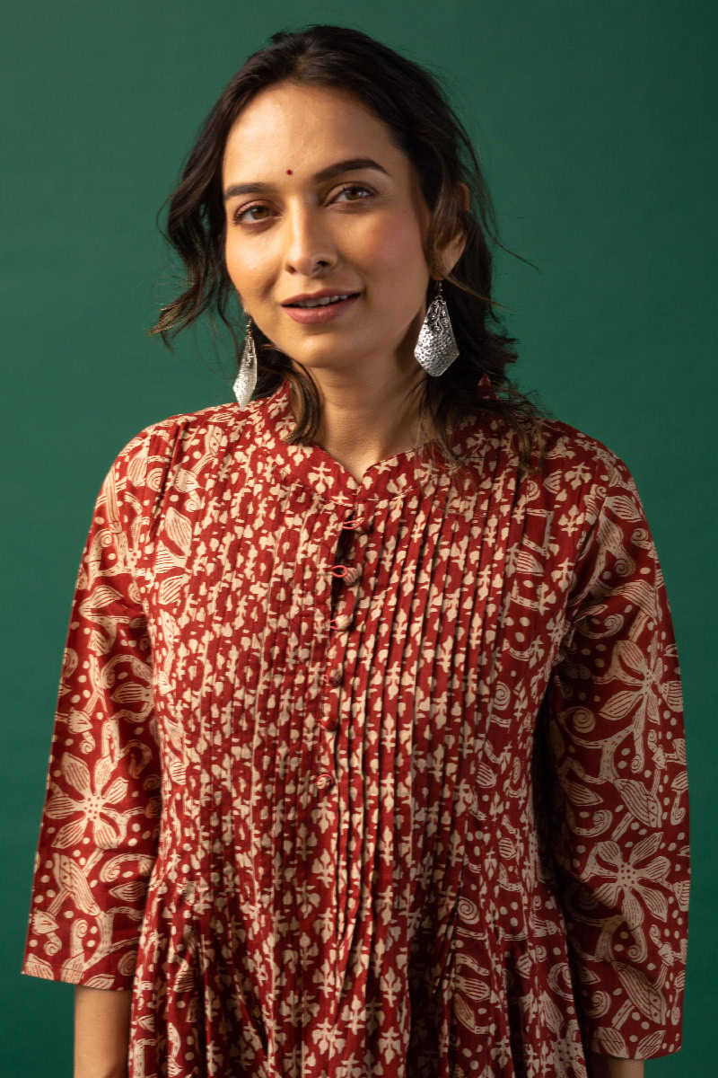 Image for Kusvaa Wkr155 Deeksha Handblock Cotton Kurta Featured