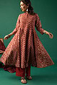 Image for Kusvaa Wkr155 Deeksha Handblock Cotton Kurta Sitting