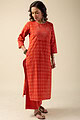 Image for Kusvaa Wkr156 Beera Cotton Straight Fit Kurta Side