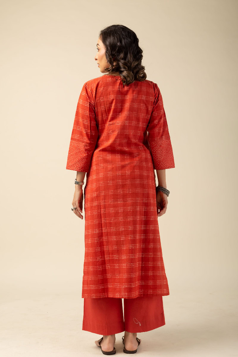 Image for Kusvaa Wkr156 Beera Cotton Straight Fit Kurta Sitting