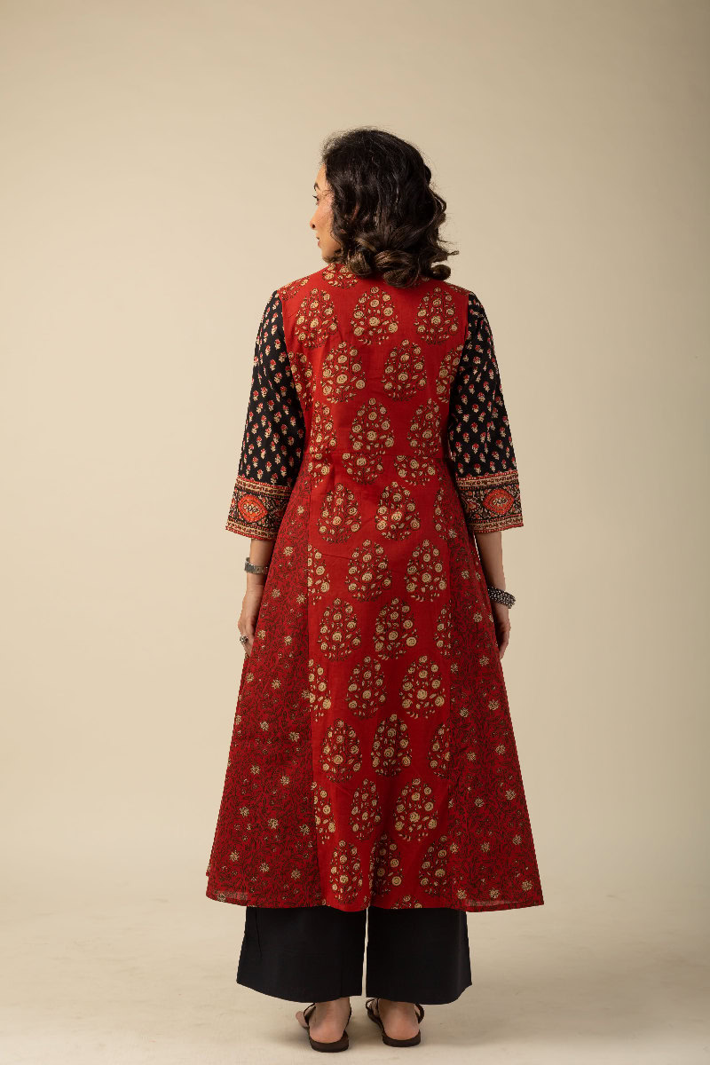 Image for Kusvaa Wkr161 Yuvika Cotton A Line Kurta Pocket