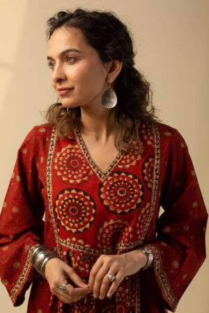 Image for Kusvaa Wkr163 Jeena Cotton A Line Kurta Featured