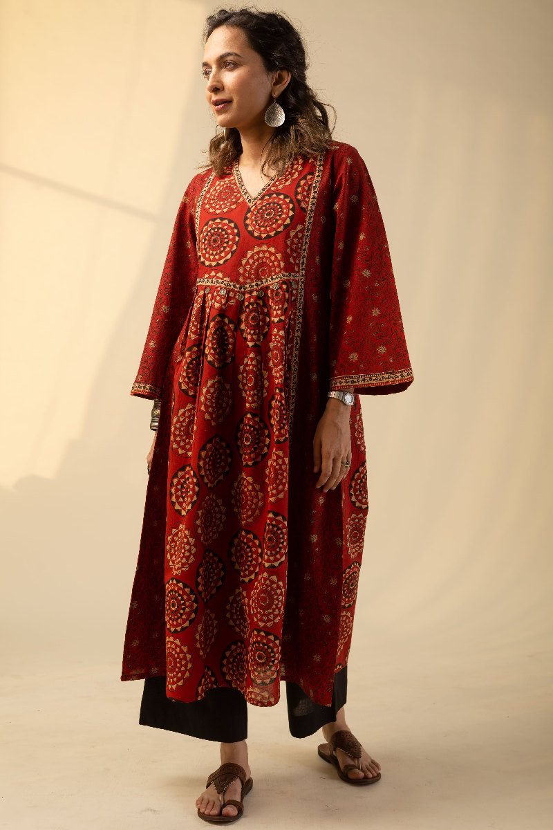 Image for Kusvaa Wkr163 Jeena Cotton A Line Kurta Pattern