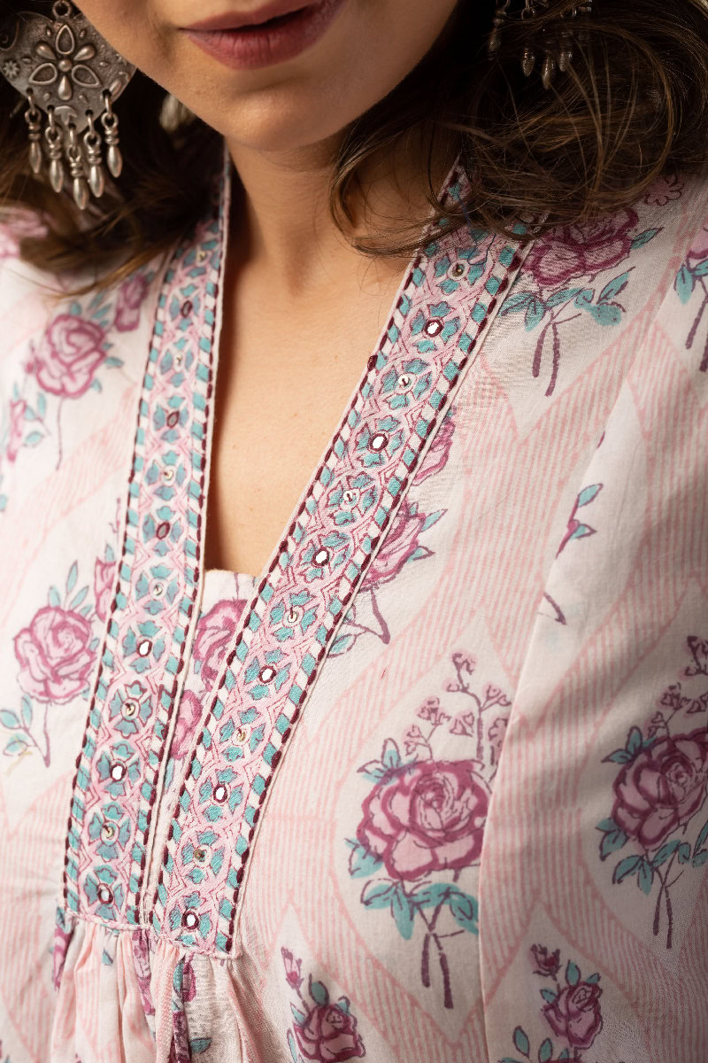 Image for Kusvaa Wkr164 Jishu Cotton A Line Kurta Back