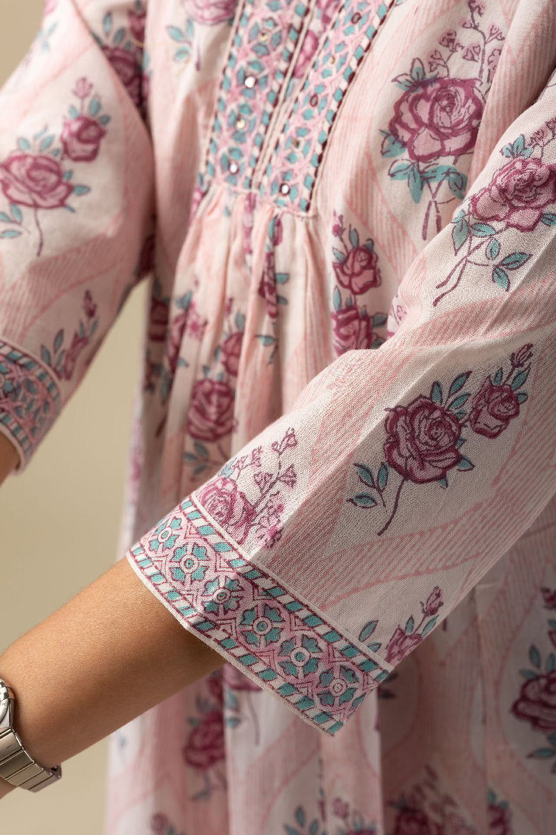 Image for Kusvaa Wkr164 Jishu Cotton A Line Kurta Sleeves