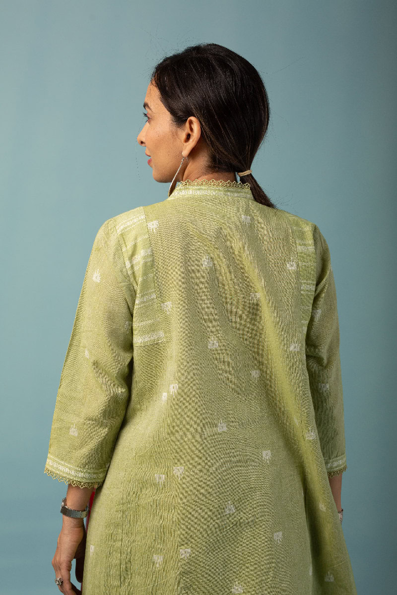 Image for Kusvaa Cood088 Pipali Handloom Cotton Kurta Pant Set Pattern