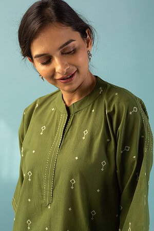 Image for Kusvaa Cood097 Sriyasri Handloom Cotton Kurta Pant Set Featured