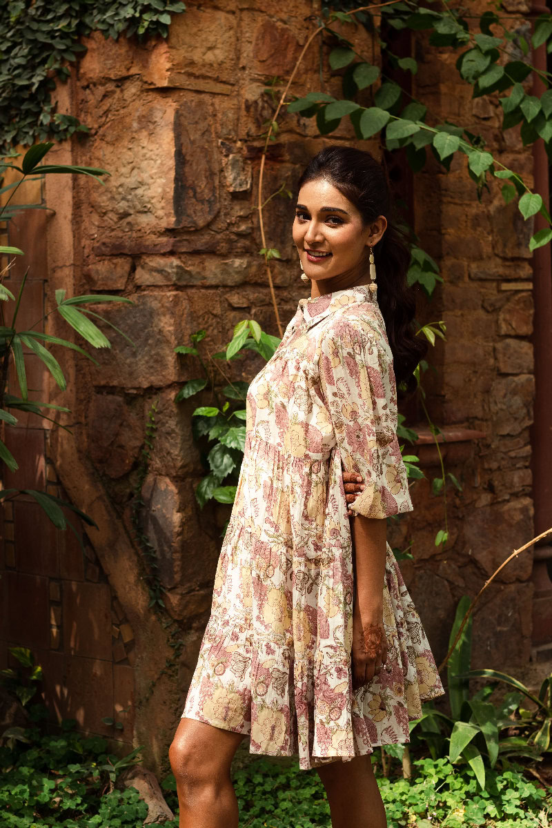 Image for Kusvaa Dr045 Gargi Cotton A Line Dress Back