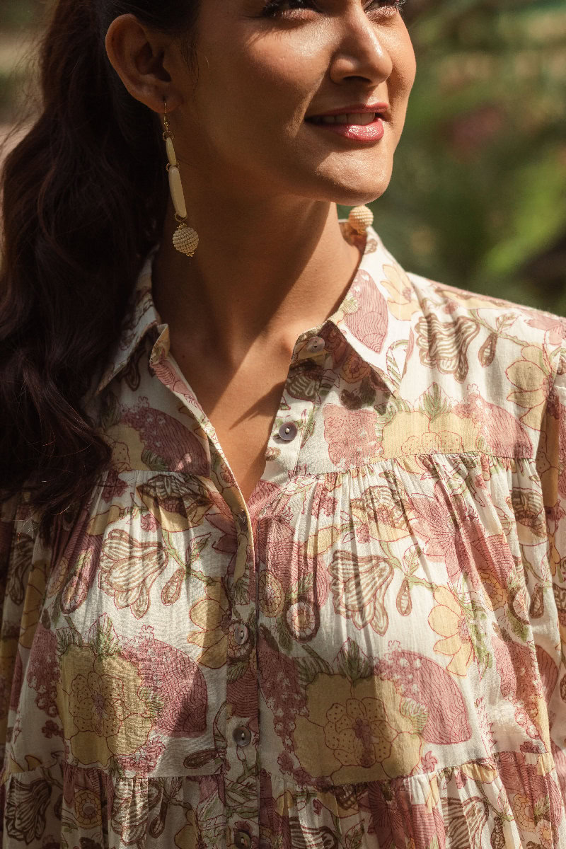 Image for Kusvaa Dr045 Gargi Cotton A Line Dress Closeup