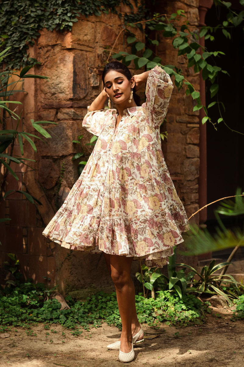 Image for Kusvaa Dr045 Gargi Cotton A Line Dress Side