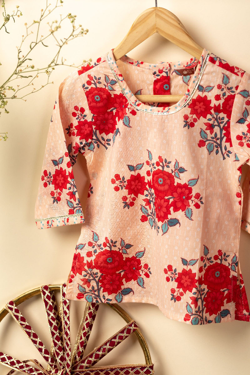 Image for Kusvaa Grw076 Tejasvi Cotton Girls Complete Suit Set Closeup 5