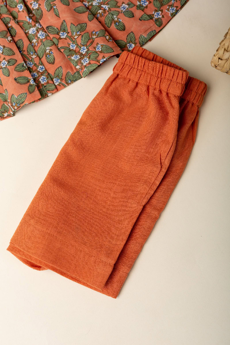 Image for Kusvaa Grw077 Lekisha Cotton Girls Top Short Set Closeup 2