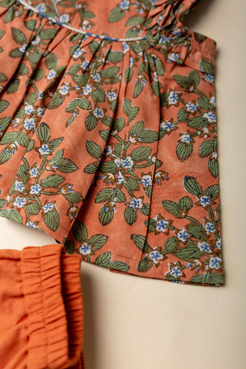 Image for Kusvaa Grw077 Lekisha Cotton Girls Top Short Set Closeup